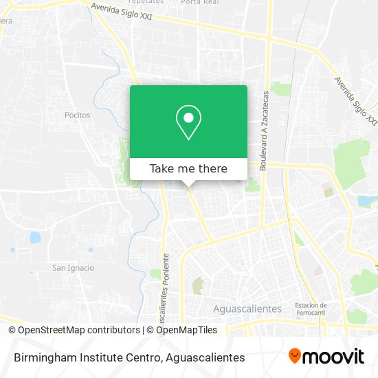 Mapa de Birmingham Institute Centro