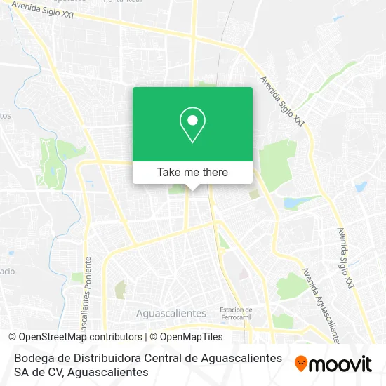 Bodega de Distribuidora Central de Aguascalientes SA de CV map