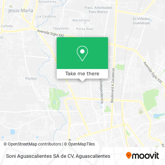 Soni Aguascalientes SA de CV map