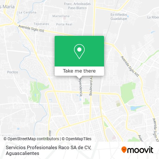 Mapa de Servicios Profesionales Raco SA de CV