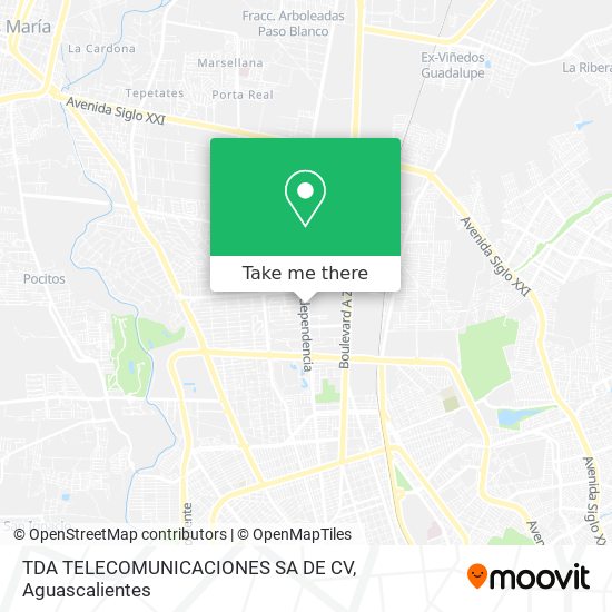 TDA TELECOMUNICACIONES SA DE CV map