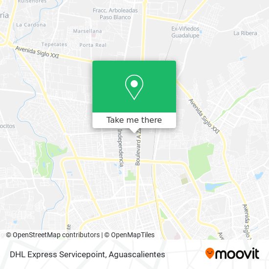 Mapa de DHL Express Servicepoint