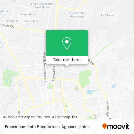 Fraccionamiento Bonafortuna map