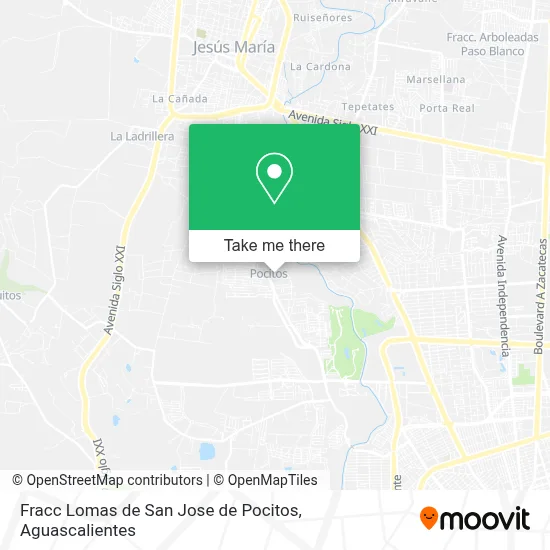 Fracc Lomas de San Jose de Pocitos map