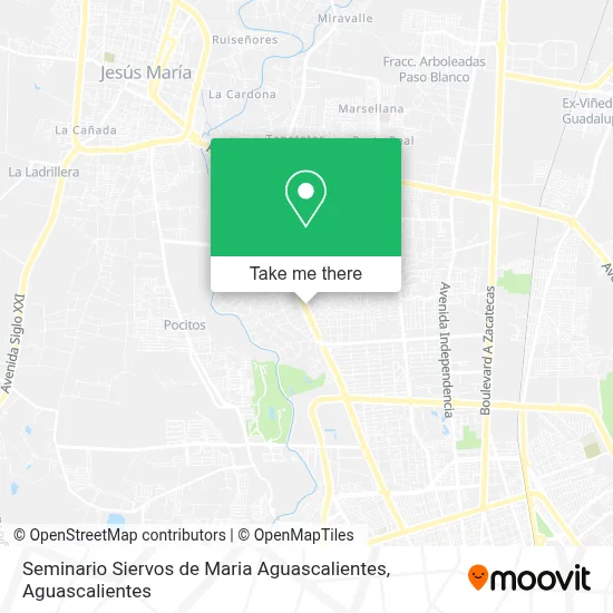 Seminario Siervos de Maria Aguascalientes map
