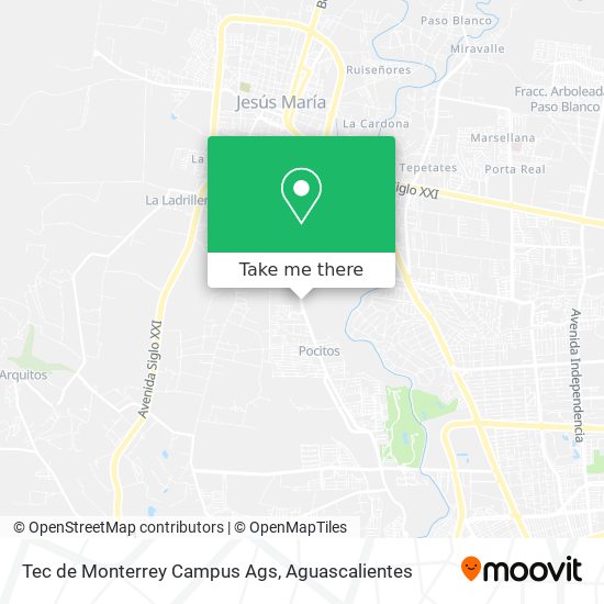 Mapa de Tec de Monterrey Campus Ags