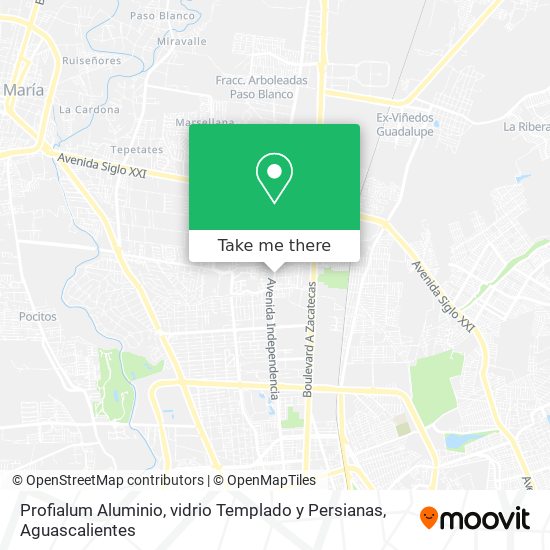 Mapa de Profialum Aluminio, vidrio Templado y Persianas