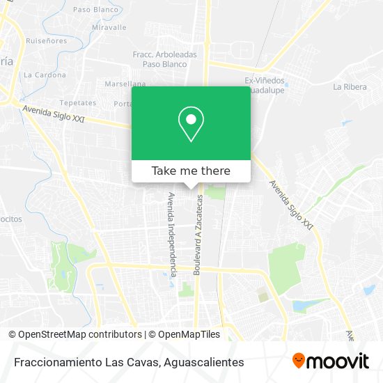 Fraccionamiento Las Cavas map
