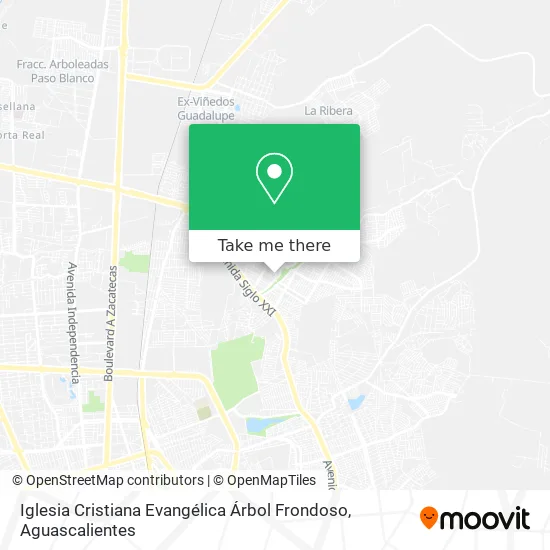 Mapa de Iglesia Cristiana Evangélica Árbol Frondoso