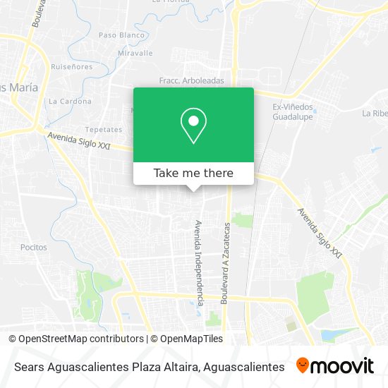 Sears Aguascalientes Plaza Altaira map