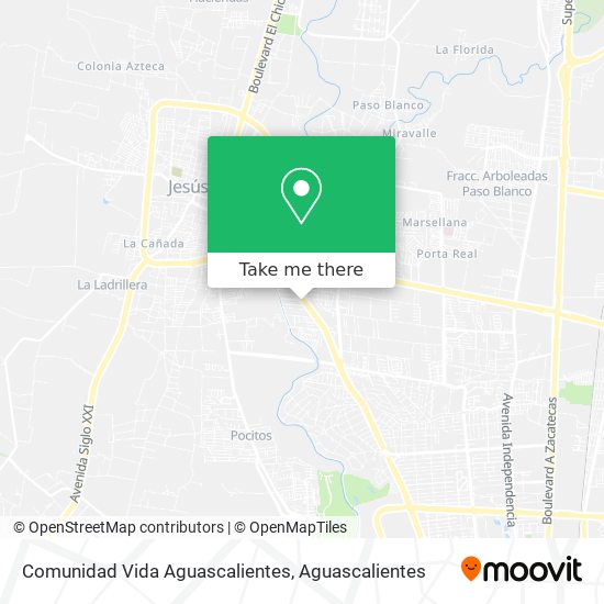 Comunidad Vida Aguascalientes map