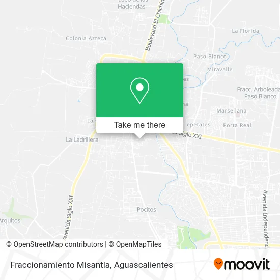 Fraccionamiento Misantla map
