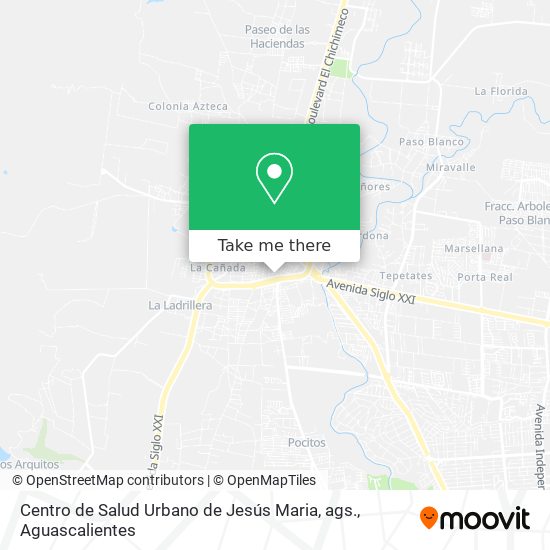 Centro de Salud Urbano de Jesús Maria, ags. map