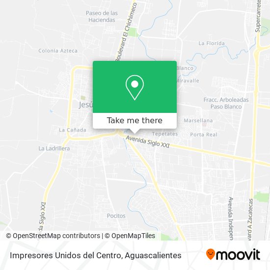 Mapa de Impresores Unidos del Centro