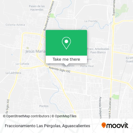 Fraccionamiento Las Pérgolas map