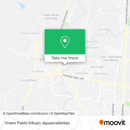 Vivero Pasto Kikuyo map