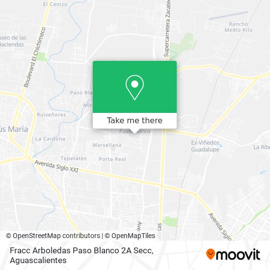 Fracc Arboledas Paso Blanco 2A Secc map