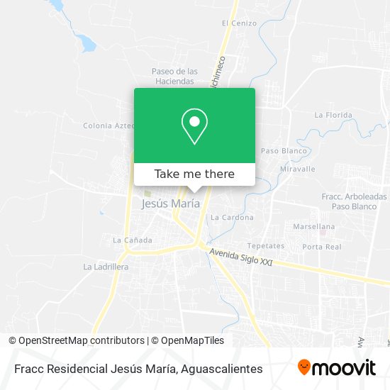 Fracc Residencial Jesús María map