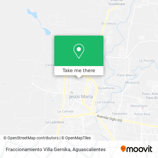 Fraccionamiento Villa Gernika map
