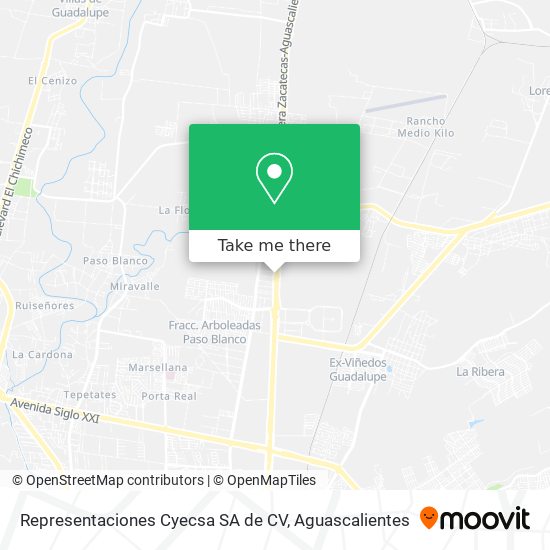 Mapa de Representaciones Cyecsa SA de CV