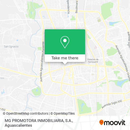 Mapa de MG PROMOTORA INMOBILIARIA, S.A.