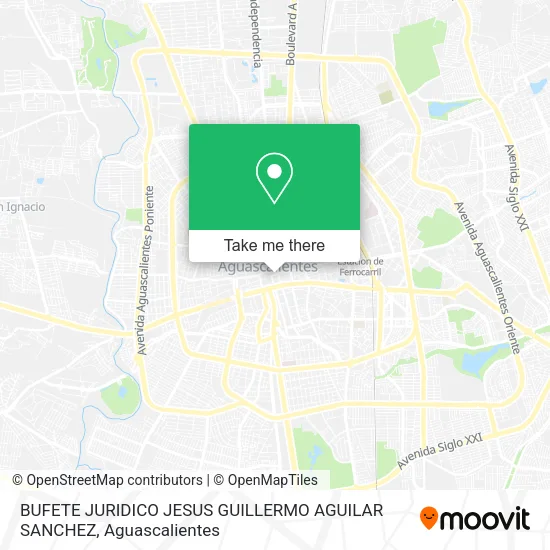 Mapa de BUFETE JURIDICO JESUS GUILLERMO AGUILAR SANCHEZ
