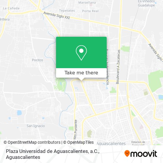 Mapa de Plaza Universidad de Aguascalientes, a.C.