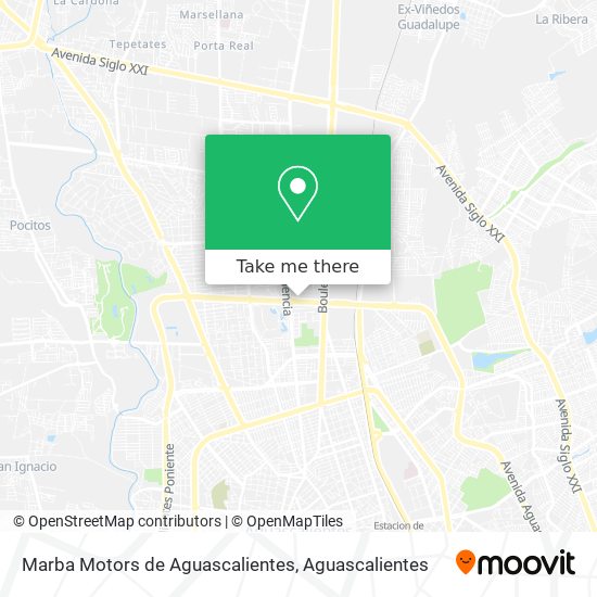 Mapa de Marba Motors de Aguascalientes
