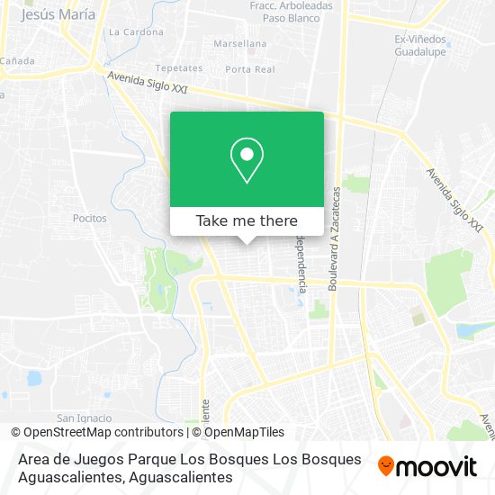 Mapa de Area de Juegos Parque Los Bosques Los Bosques Aguascalientes
