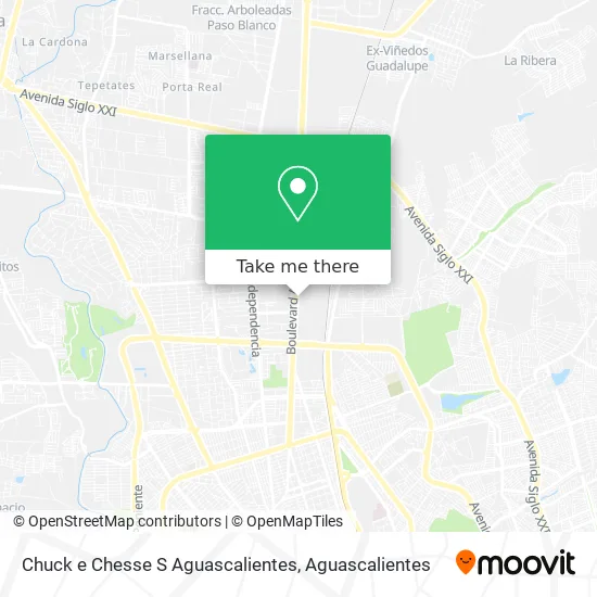 Chuck e Chesse S Aguascalientes map