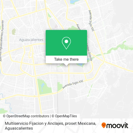 Mapa de Multiservicio Fijacion y Anclajes, proset Mexicana
