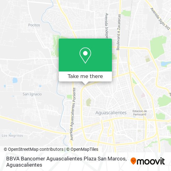 Mapa de BBVA Bancomer Aguascalientes Plaza San Marcos