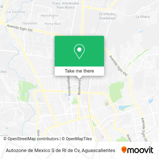 Autozone de Mexico S de Rl de Cv map