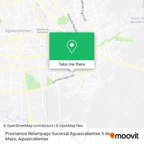 Mapa de Prestamos Relampago Sucursal Aguascalientes 5 de Mayo