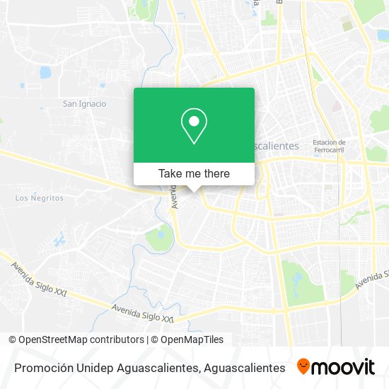 Promoción Unidep Aguascalientes map