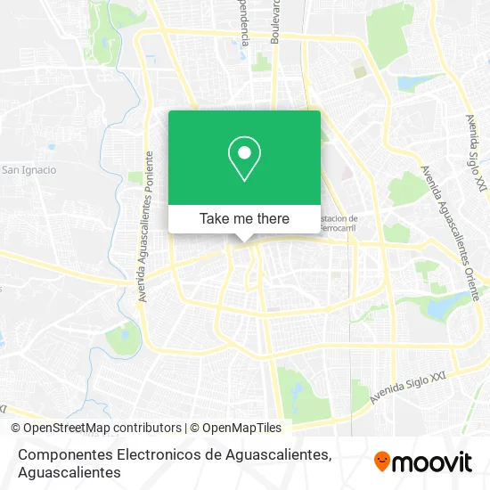 Componentes Electronicos de Aguascalientes map