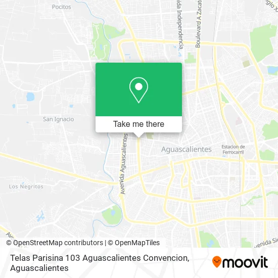 Telas Parisina 103 Aguascalientes Convencion map