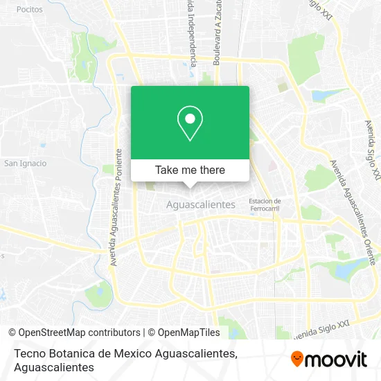 Tecno Botanica de Mexico Aguascalientes map