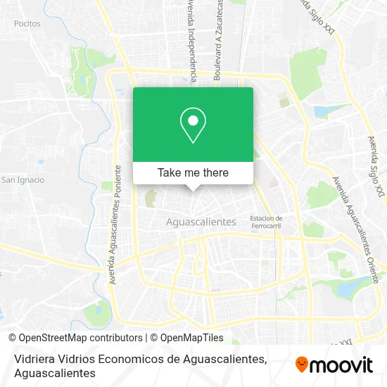 Vidriera Vidrios Economicos de Aguascalientes map