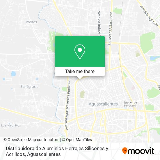 Mapa de Distribuidora de Aluminios Herrajes Silicones y Acrilicos
