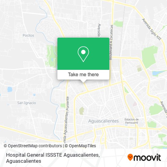 Hospital General ISSSTE Aguascalientes map