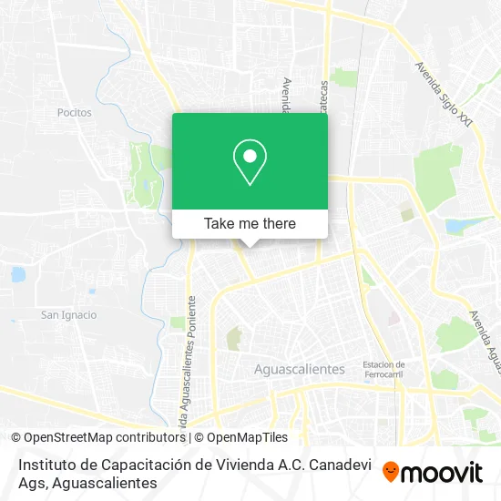 Mapa de Instituto de Capacitación de Vivienda A.C. Canadevi Ags