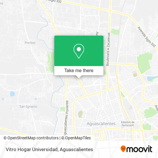 Vitro Hogar Universidad map