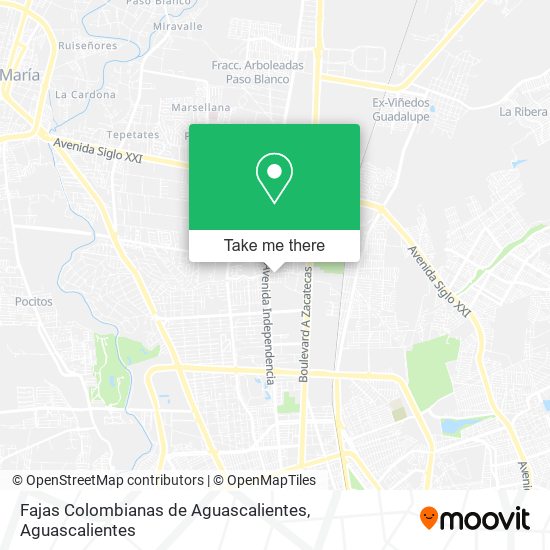 Mapa de Fajas Colombianas de Aguascalientes