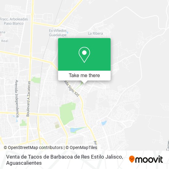 Mapa de Venta de Tacos de Barbacoa de Res Estilo Jalisco