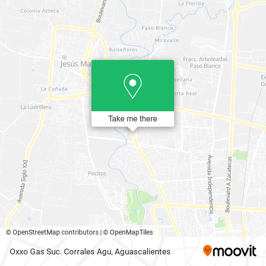 Mapa de Oxxo Gas Suc. Corrales Agu