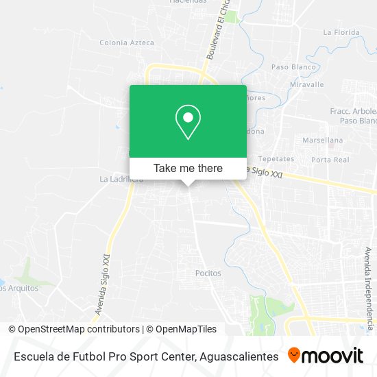 Mapa de Escuela de Futbol Pro Sport Center