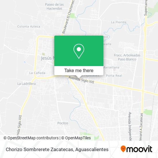 Chorizo Sombrerete Zacatecas map