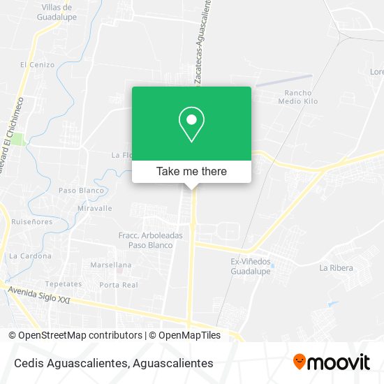 Cedis Aguascalientes map