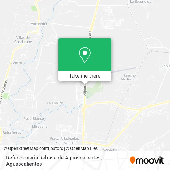 Refaccionaria Rebasa de Aguascalientes map